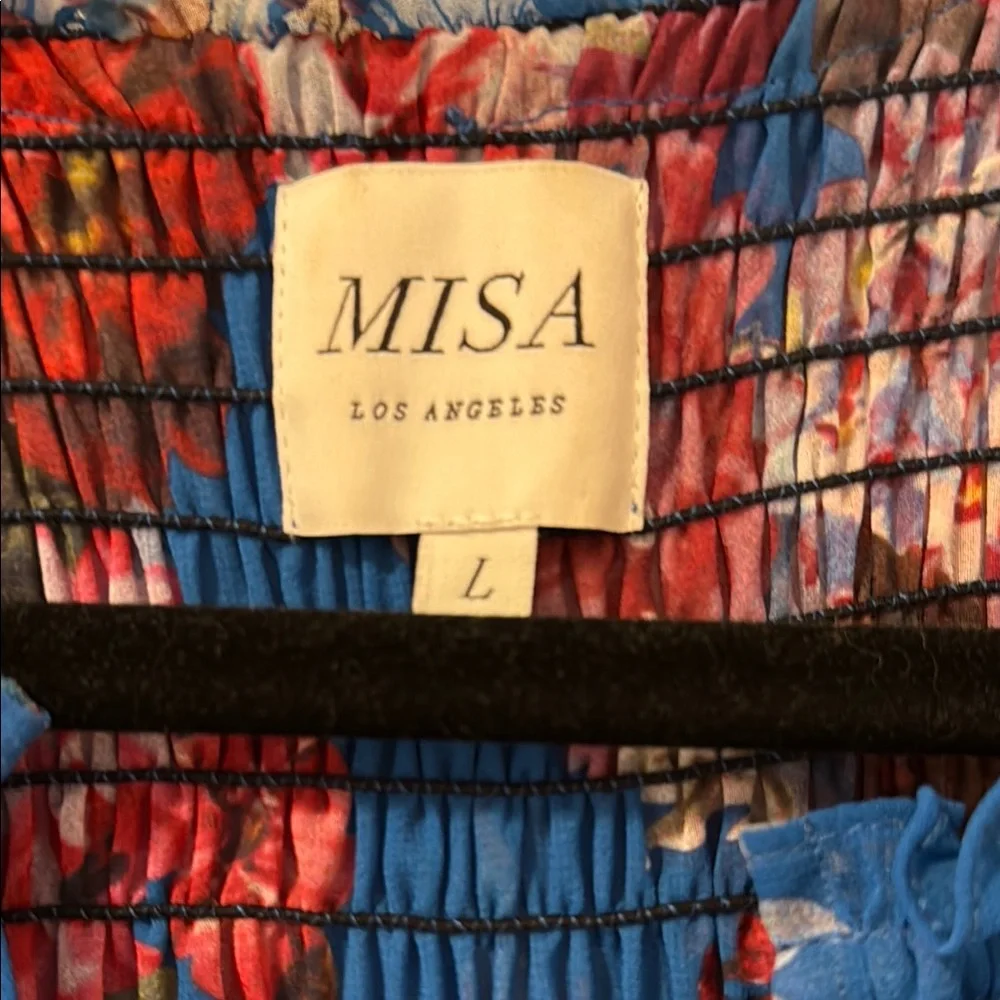 Misa Floral Blue Sleeveless Dress - Picture 3 of 6